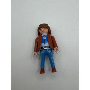Vintage Playmobil St Louis Figure Brown Jacket Bolo Tie Glasses Hat Collectible